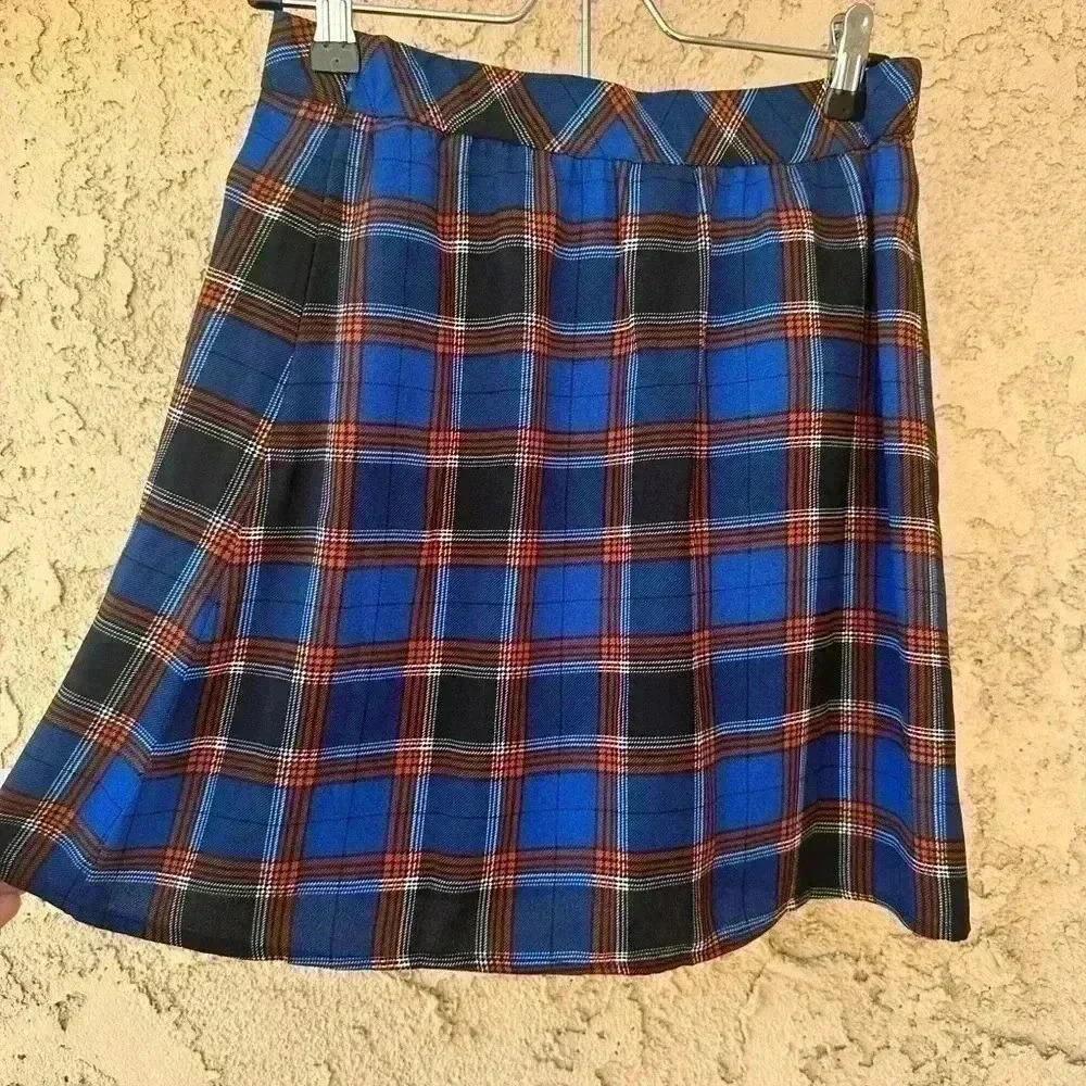 NEW BP. Plaid Print Mini Skater Skirt